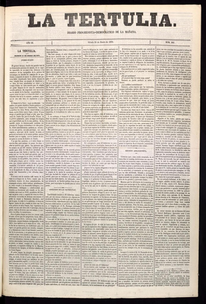 Miniatura de La Tertulia del 25 de enero de 1873