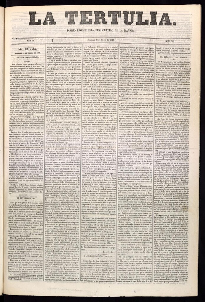 Miniatura de La Tertulia del 26 de enero de 1873