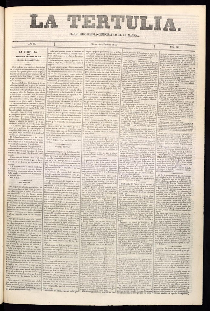 Miniatura de La Tertulia del 28 de enero de 1873