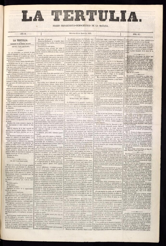 Miniatura de La Tertulia del 29 de enero de 1873