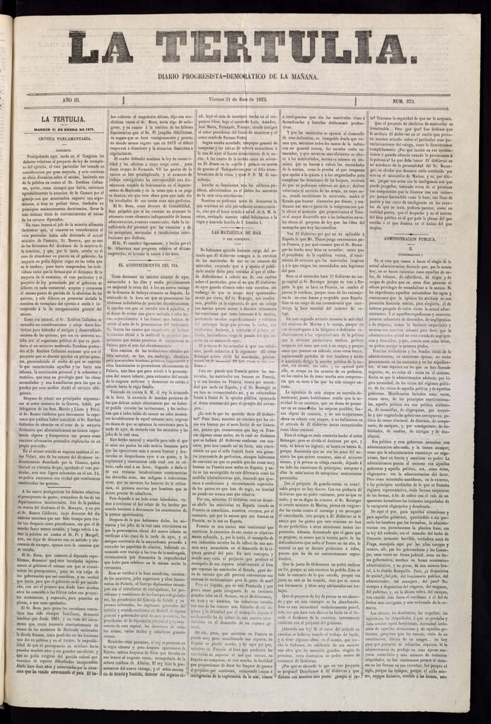Miniatura de La Tertulia del 31 de enero de 1873