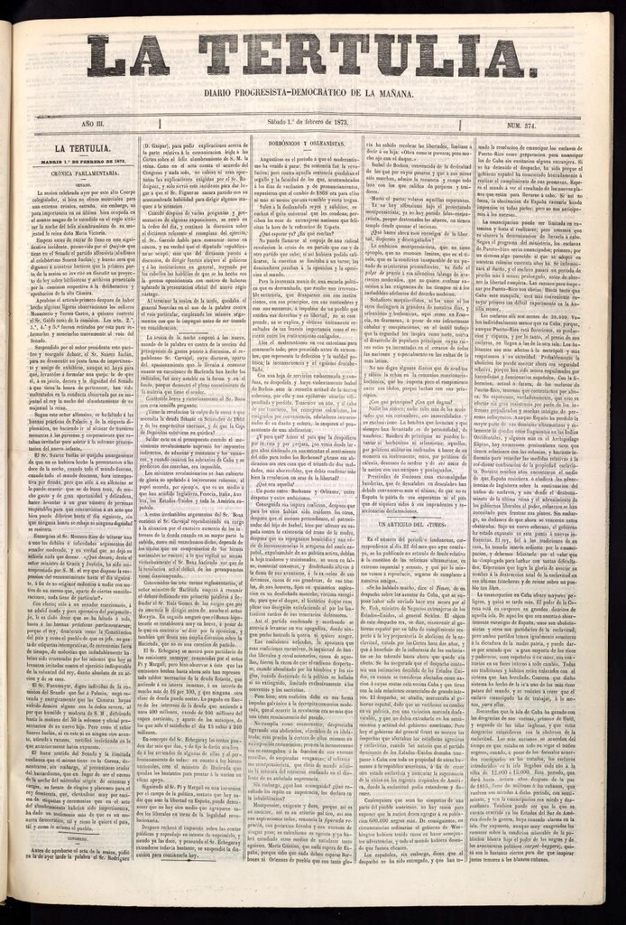 Miniatura de La Tertulia del 1 de febrero de 1873