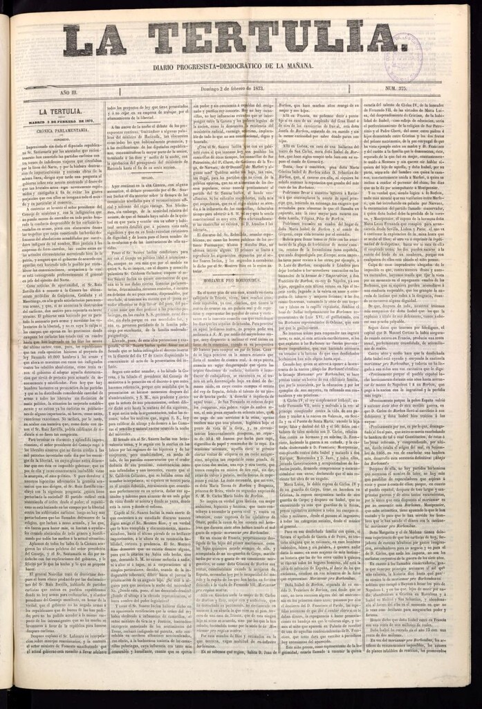 Miniatura de La Tertulia del 2 de febrero de 1873