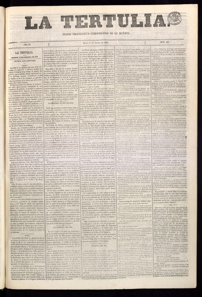 Miniatura de La Tertulia del 11 de febrero de 1873