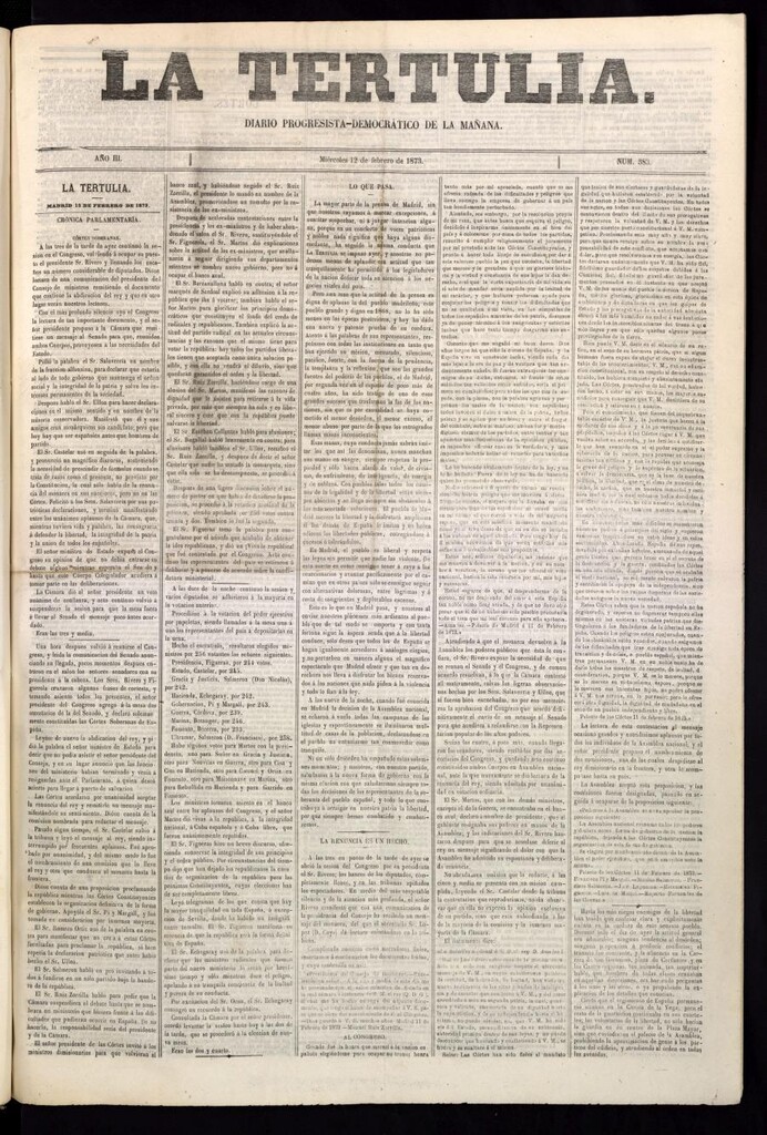 Miniatura de La Tertulia del 12 de febrero de 1873