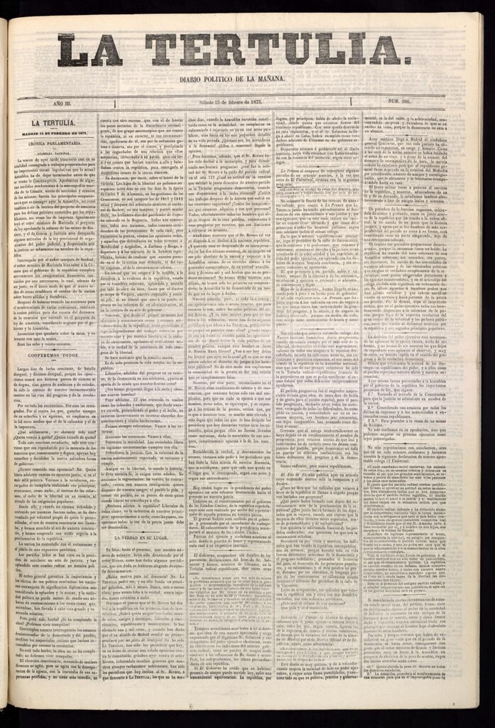 Miniatura de La Tertulia del 15 de febrero de 1873
