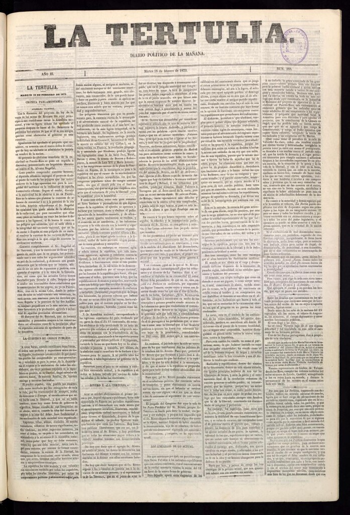 Miniatura de La Tertulia del 18 de febrero de 1873