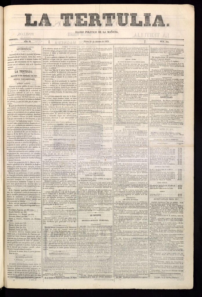 Miniatura de La Tertulia del 25 de febrero de 1873