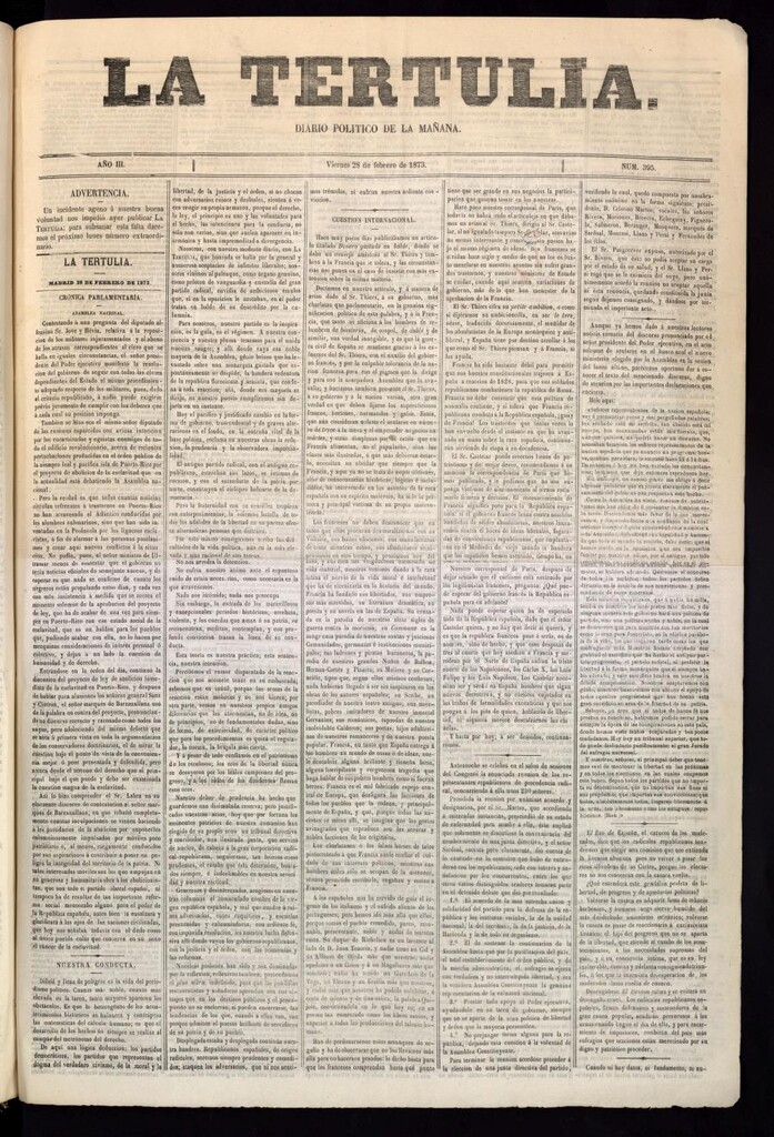 Miniatura de La Tertulia del 28 de febrero de 1873