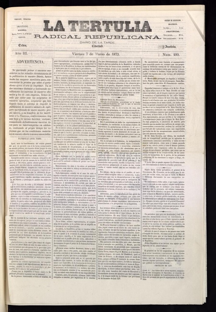 Miniatura de La Tertulia del 7 de marzo de 1873