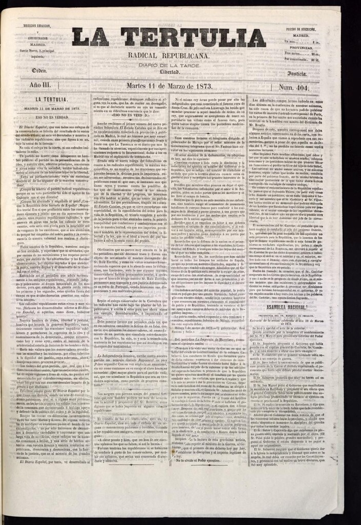 Miniatura de La Tertulia del 11 de marzo de 1873