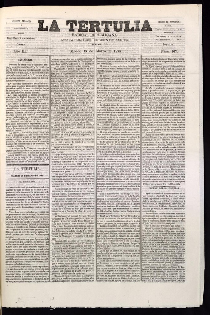 Miniatura de La Tertulia del 15 de marzo de 1873