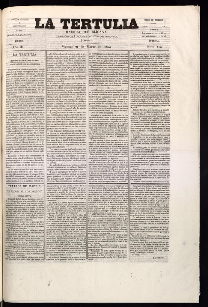Miniatura de La Tertulia del 21 de marzo de 1873