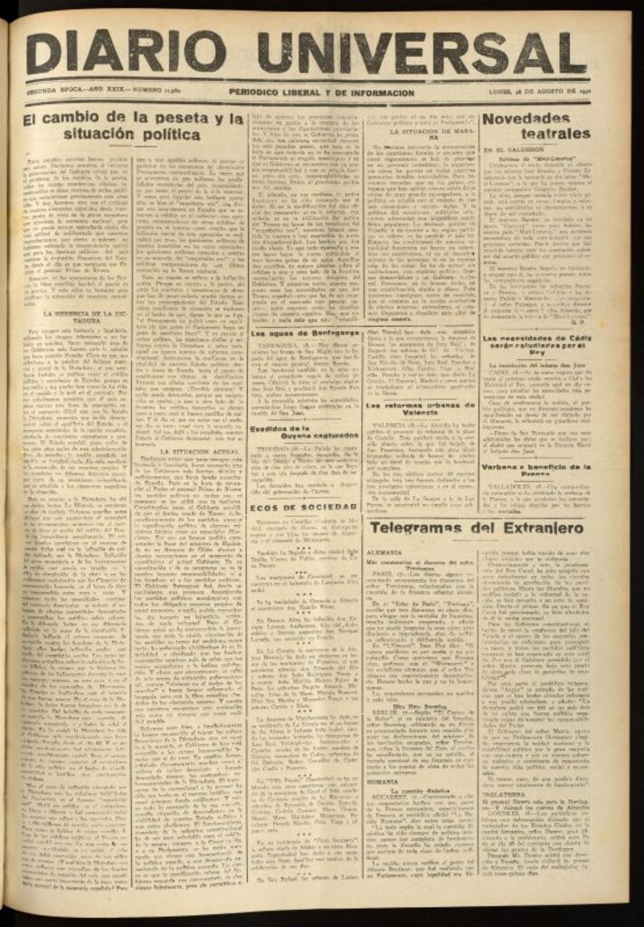 Miniatura de Diario Universal del 18 de agosto de 1930