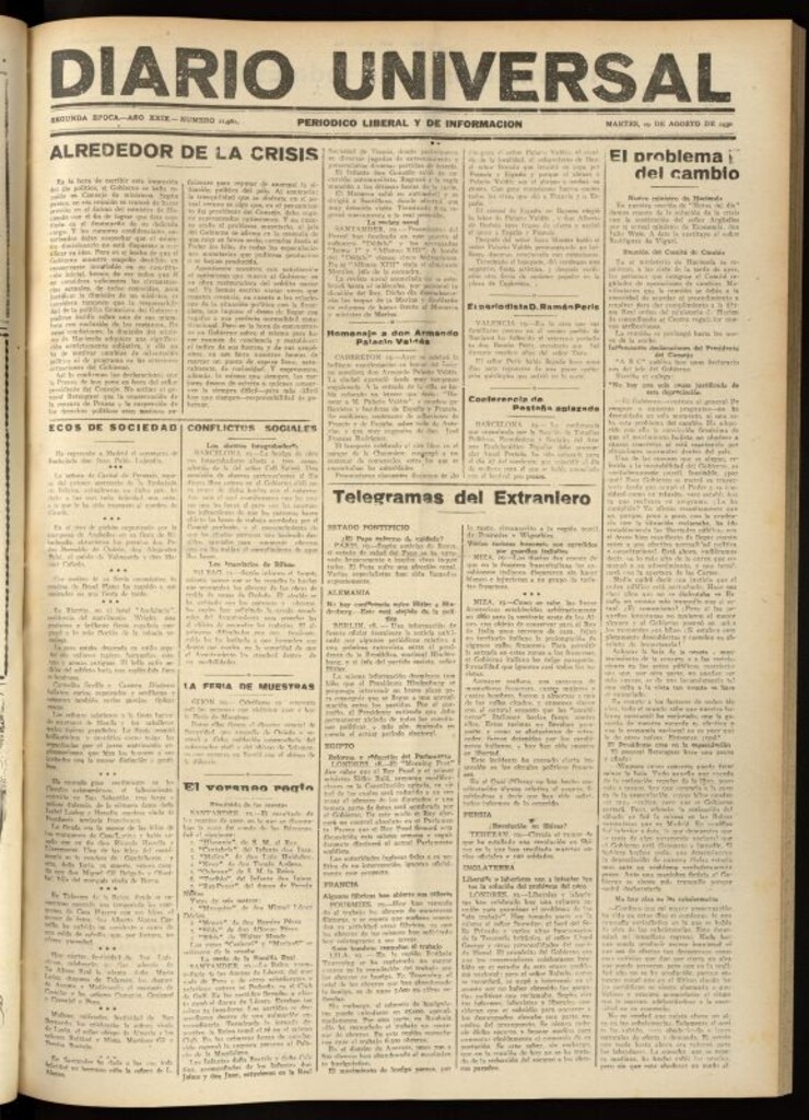 Miniatura de Diario Universal del 19 de agosto de 1930