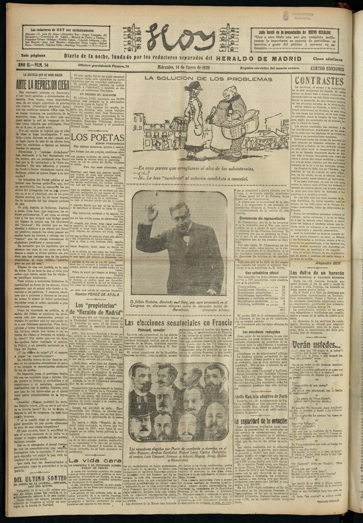 Miniatura de Hoy del 14 de enero de 1920