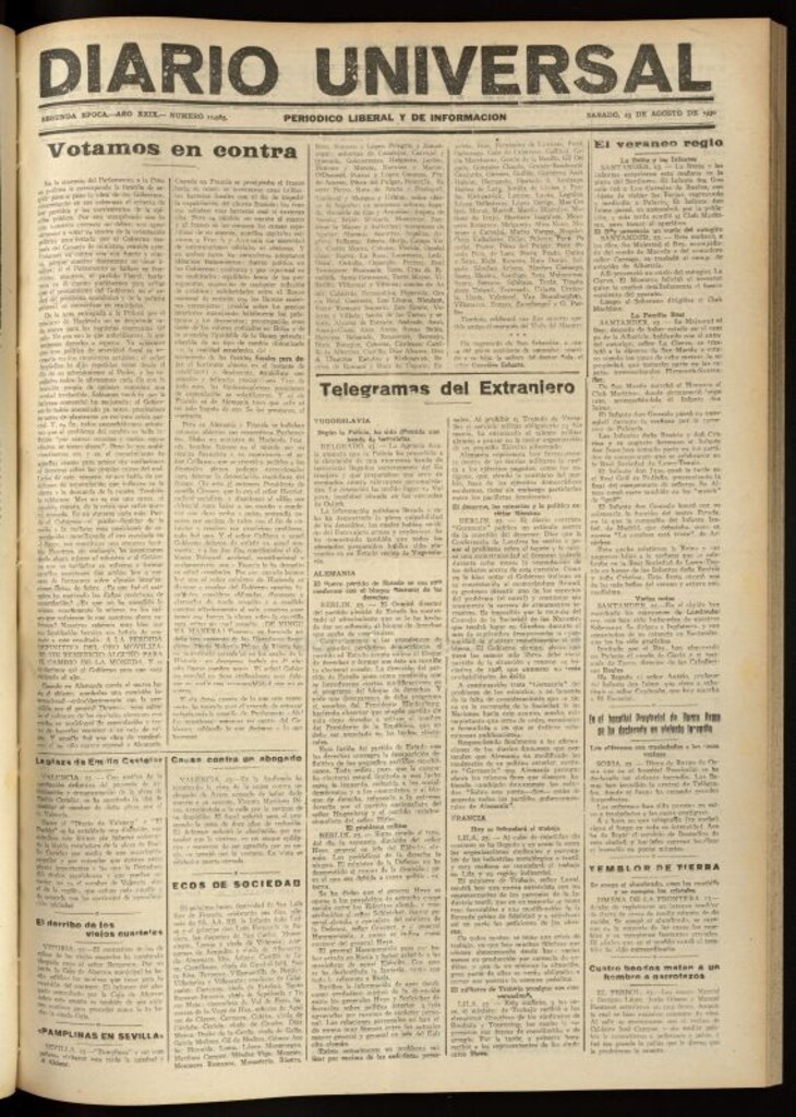 Miniatura de Diario Universal del 23 de agosto de 1930
