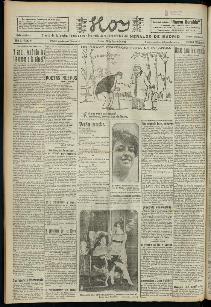 Miniatura de Hoy del 20 de enero de 1920