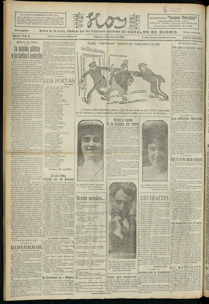 Miniatura de Hoy del 21 de enero de 1920