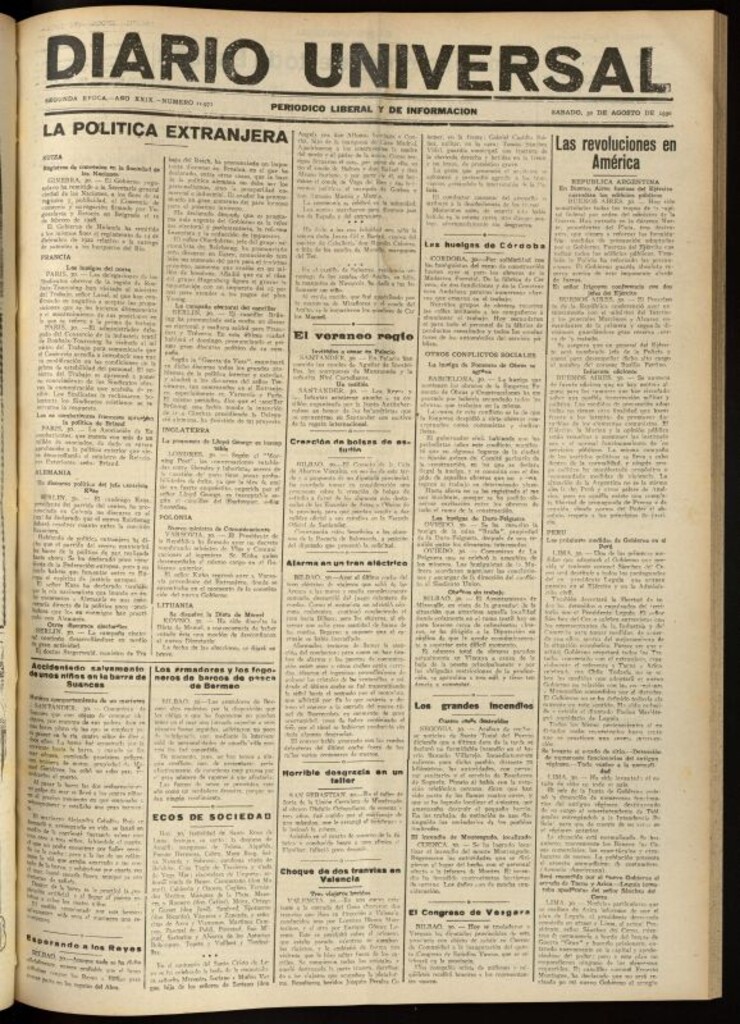 Miniatura de Diario Universal del 30 de agosto de 1930