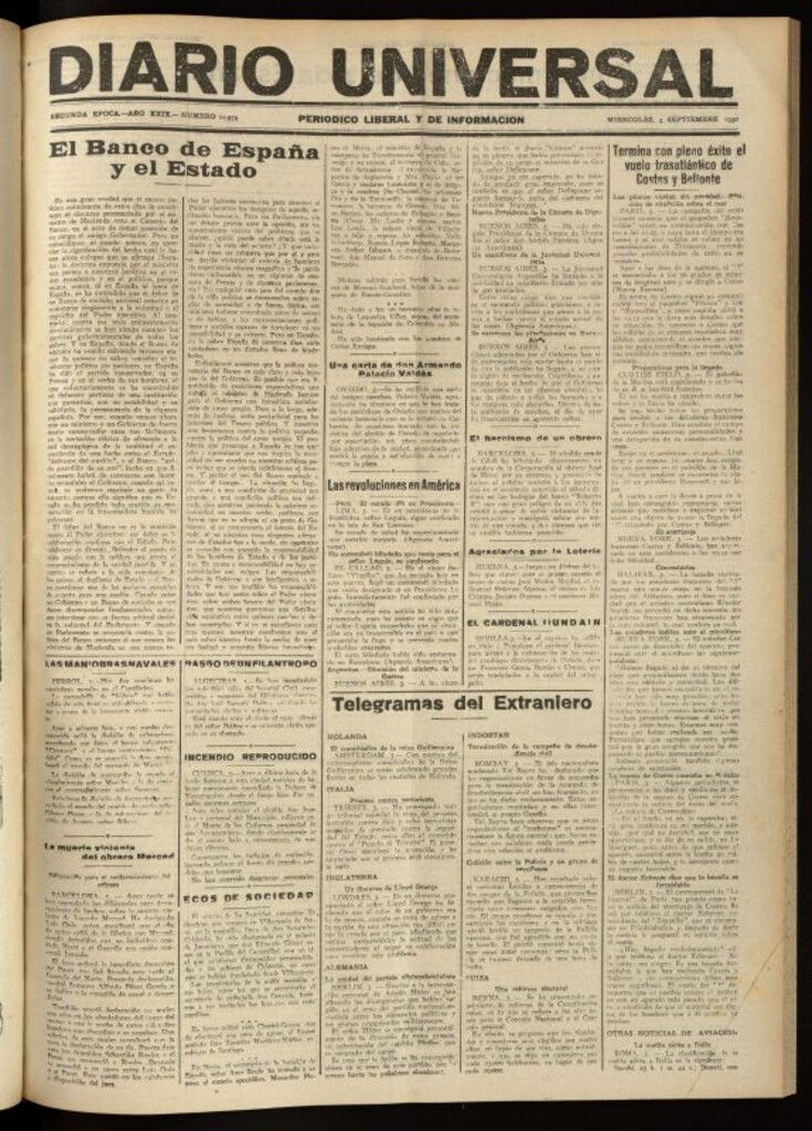 Miniatura de Diario Universal del 3 de septiembre de 1930