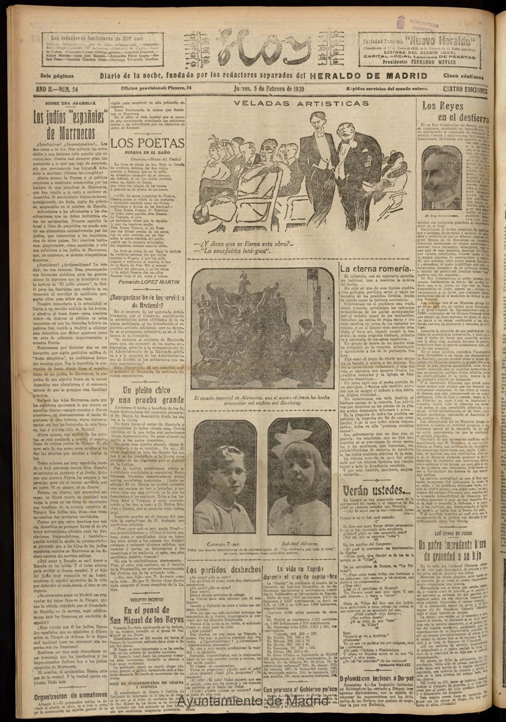 Miniatura de Hoy del 5 de febrero de 1920