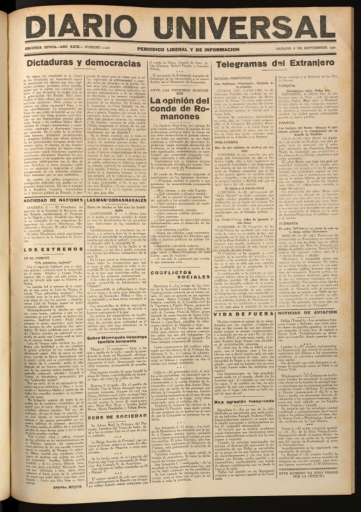 Miniatura de Diario Universal del 6 de septiembre de 1930