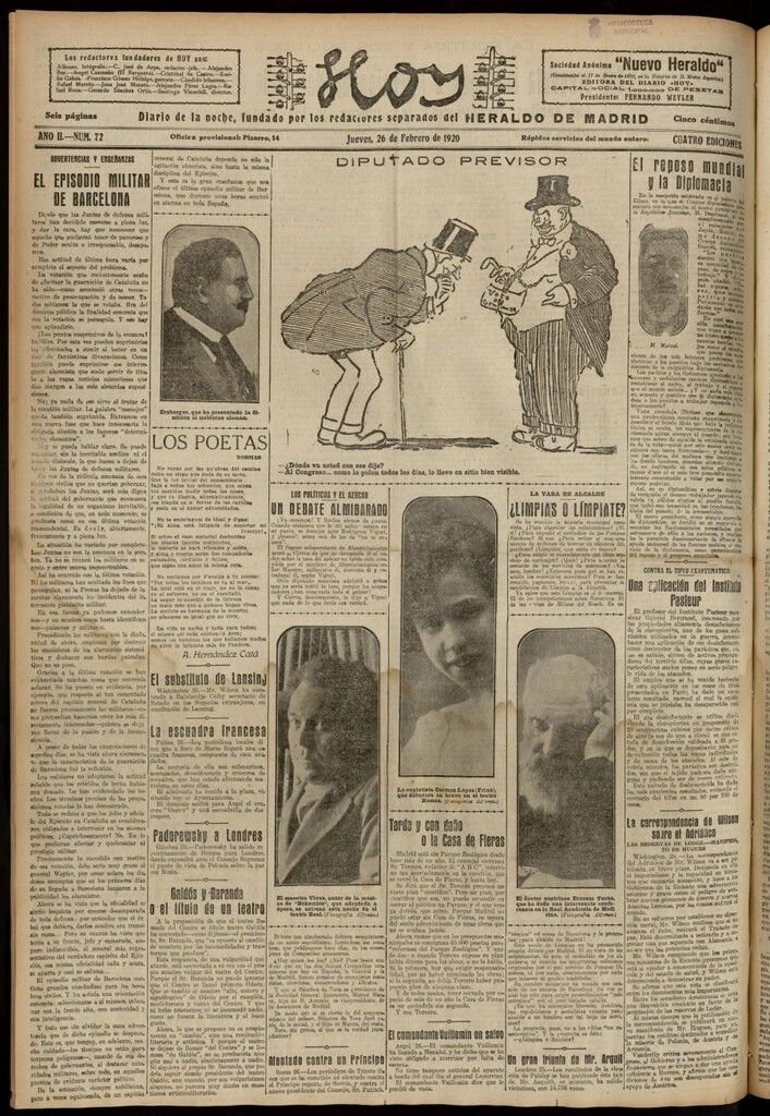 Miniatura de Hoy del 26 de febrero de 1920