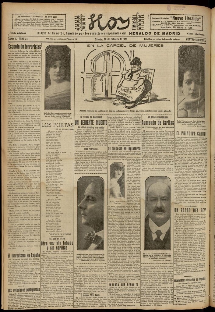 Miniatura de Hoy del 28 de febrero de 1920