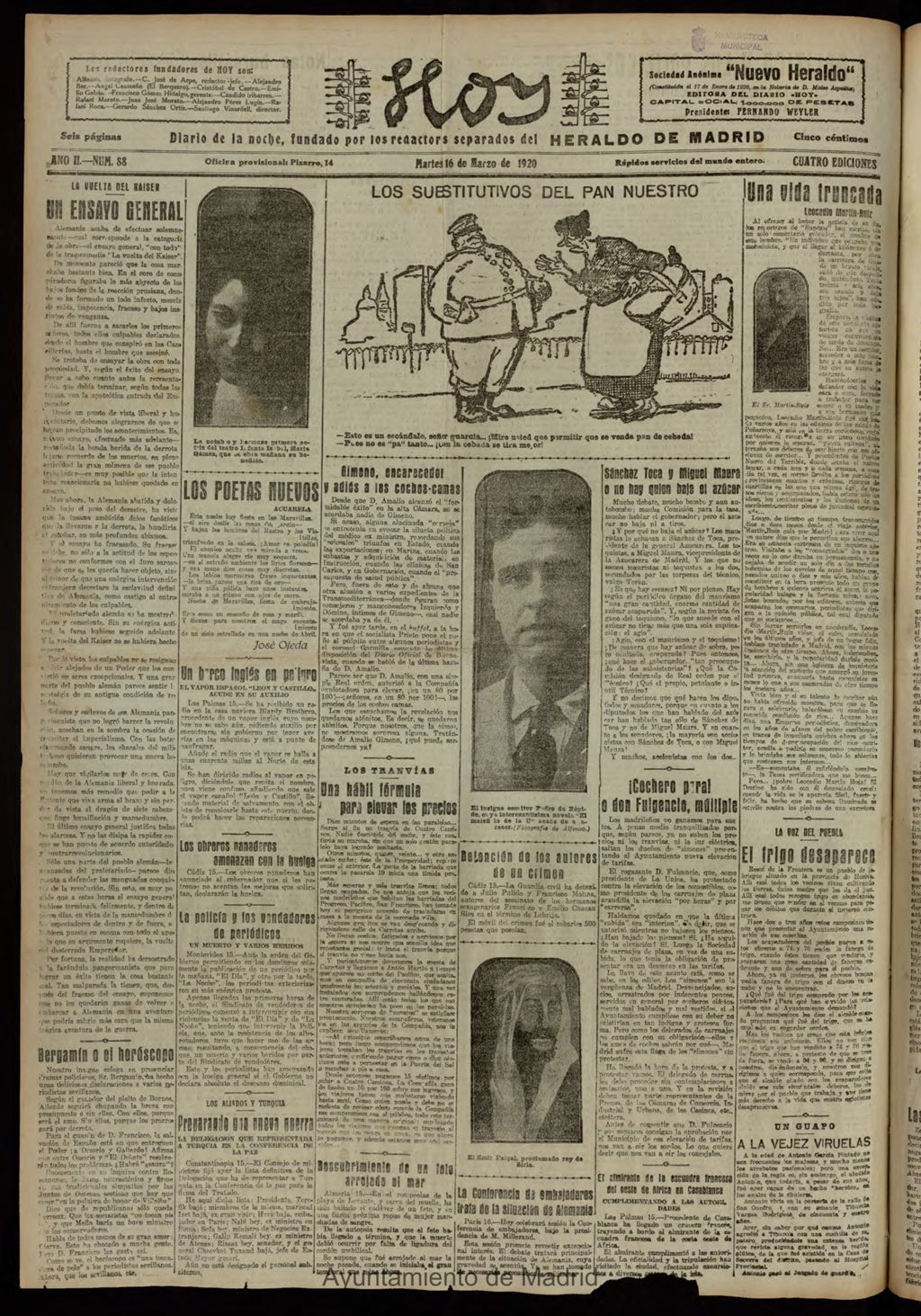 Miniatura de Hoy del 16 de marzo de 1920