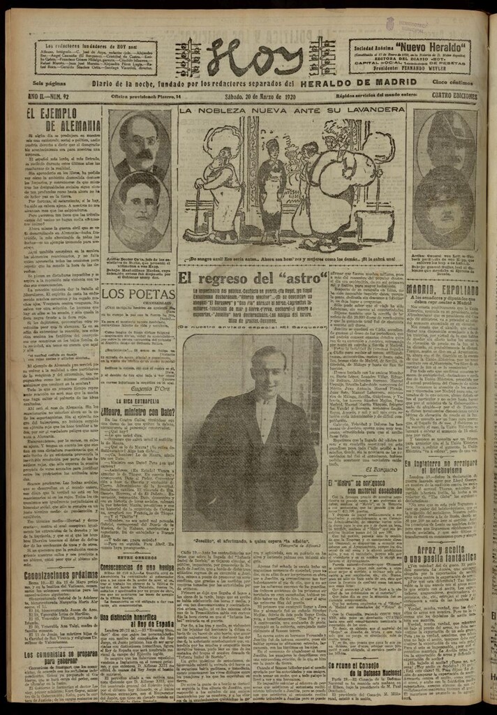 Miniatura de Hoy del 20 de marzo de 1920