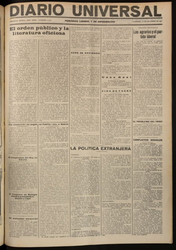 Miniatura de Diario Universal del 10 de octubre de 1930