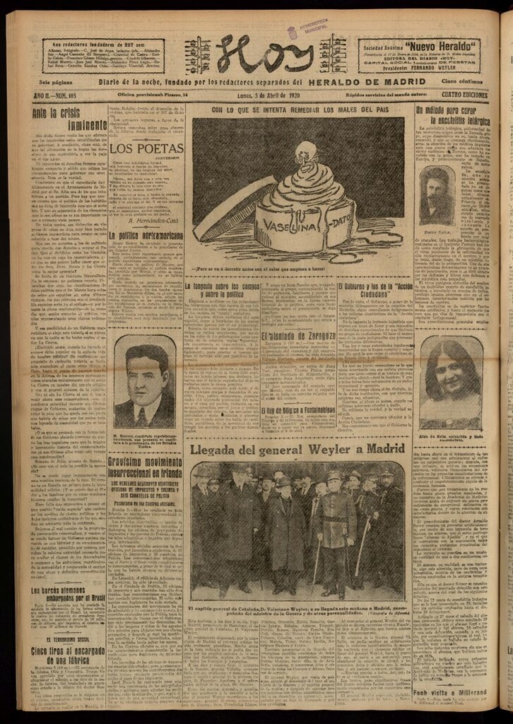 Miniatura de Hoy del 5 de abril de 1920