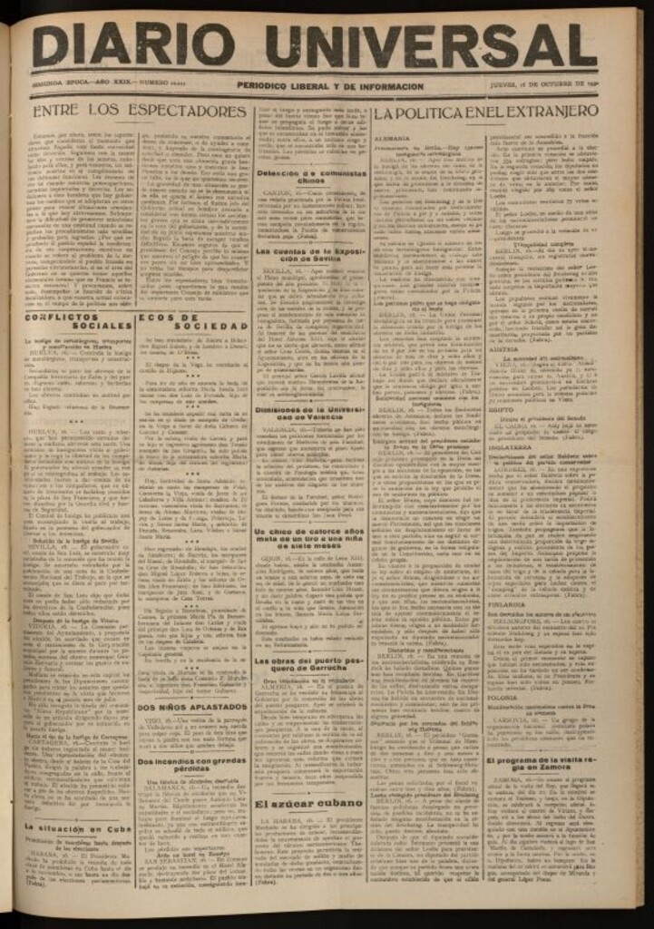Miniatura de Diario Universal del 16 de octubre de 1930
