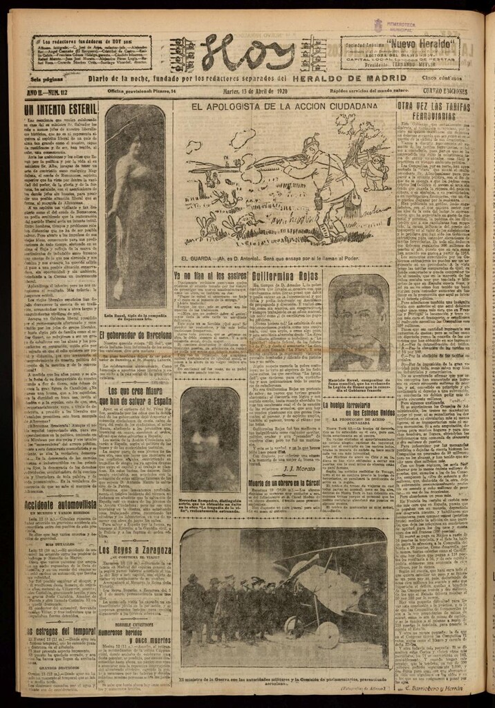 Miniatura de Hoy del 13 de abril de 1920