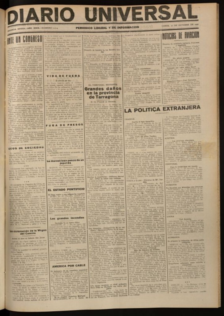 Miniatura de Diario Universal del 20 de octubre de 1930
