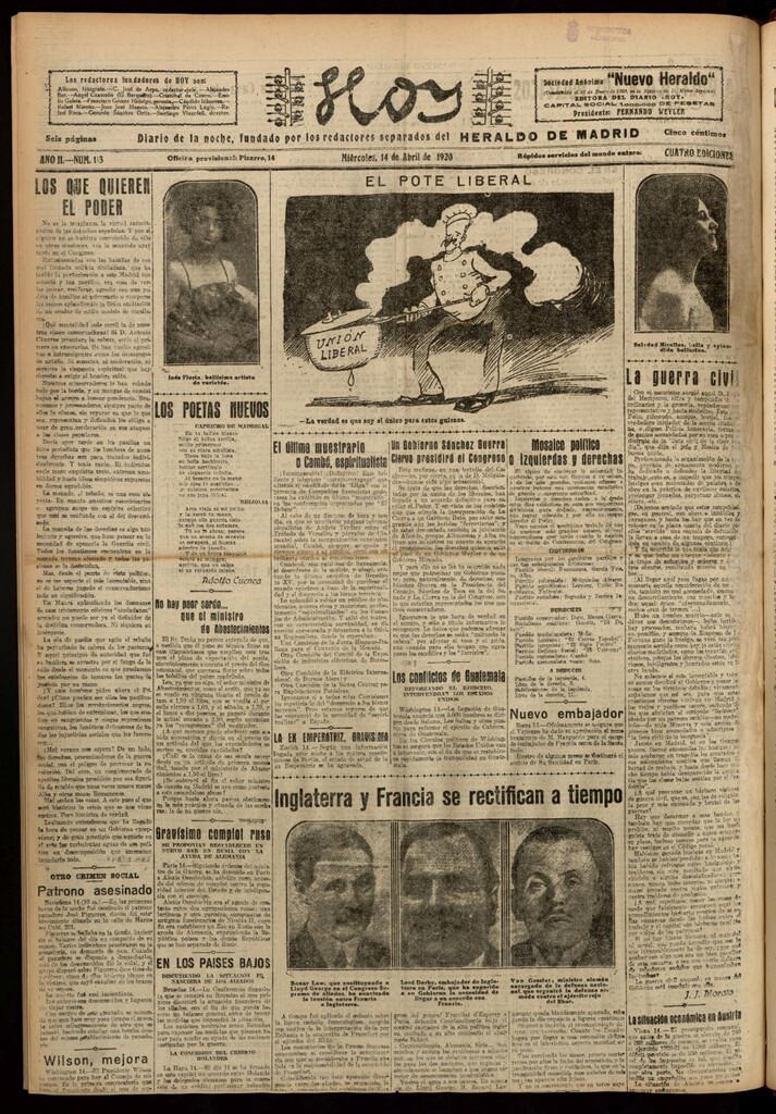 Miniatura de Hoy del 14 de abril de 1920