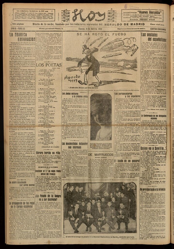 Miniatura de Hoy del 16 de abril de 1920