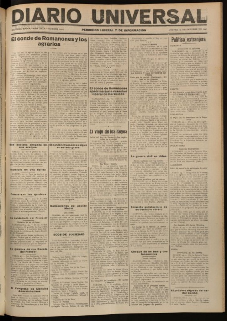Miniatura de Diario Universal del 23 de octubre de 1930