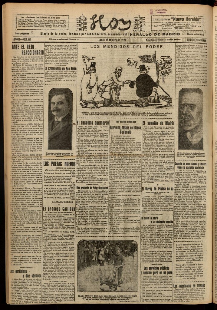 Miniatura de Hoy del 19 de abril de 1920