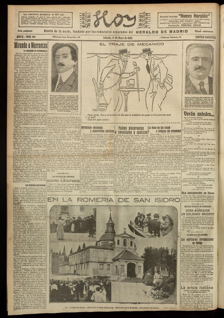 Miniatura de Hoy del 15 de mayo de 1920