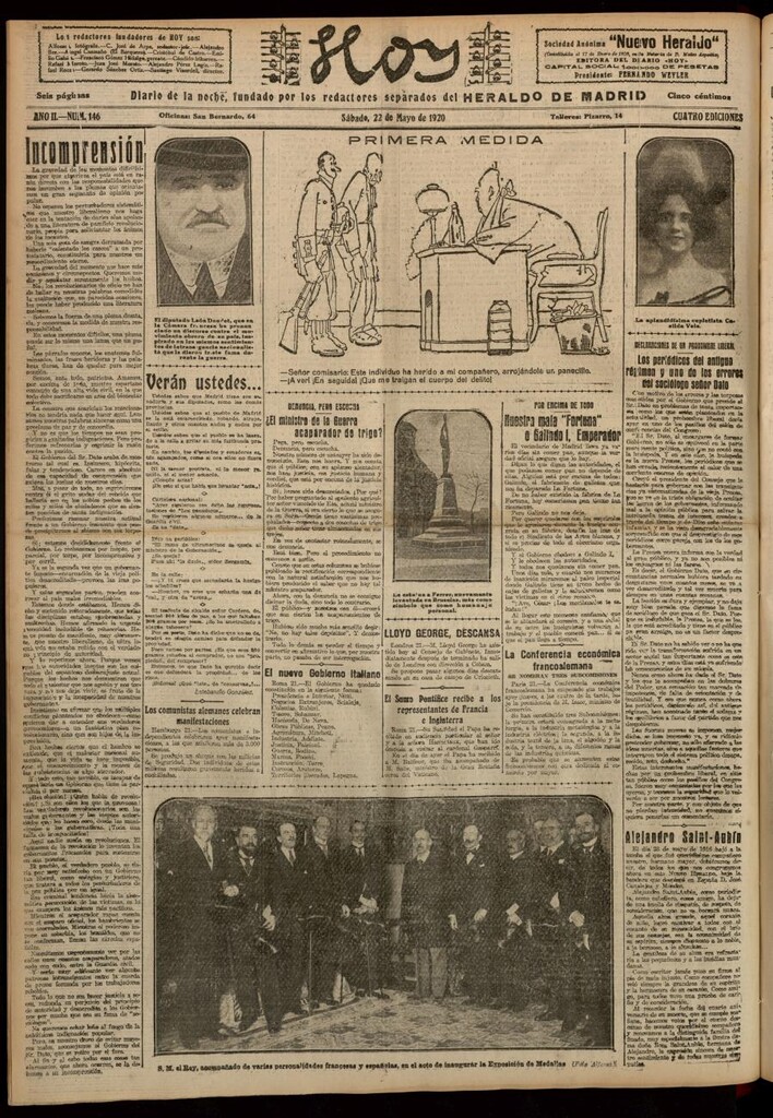 Miniatura de Hoy del 22 de mayo de 1920