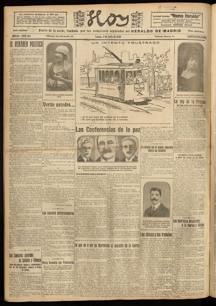 Miniatura de Hoy del 5 de julio de 1920