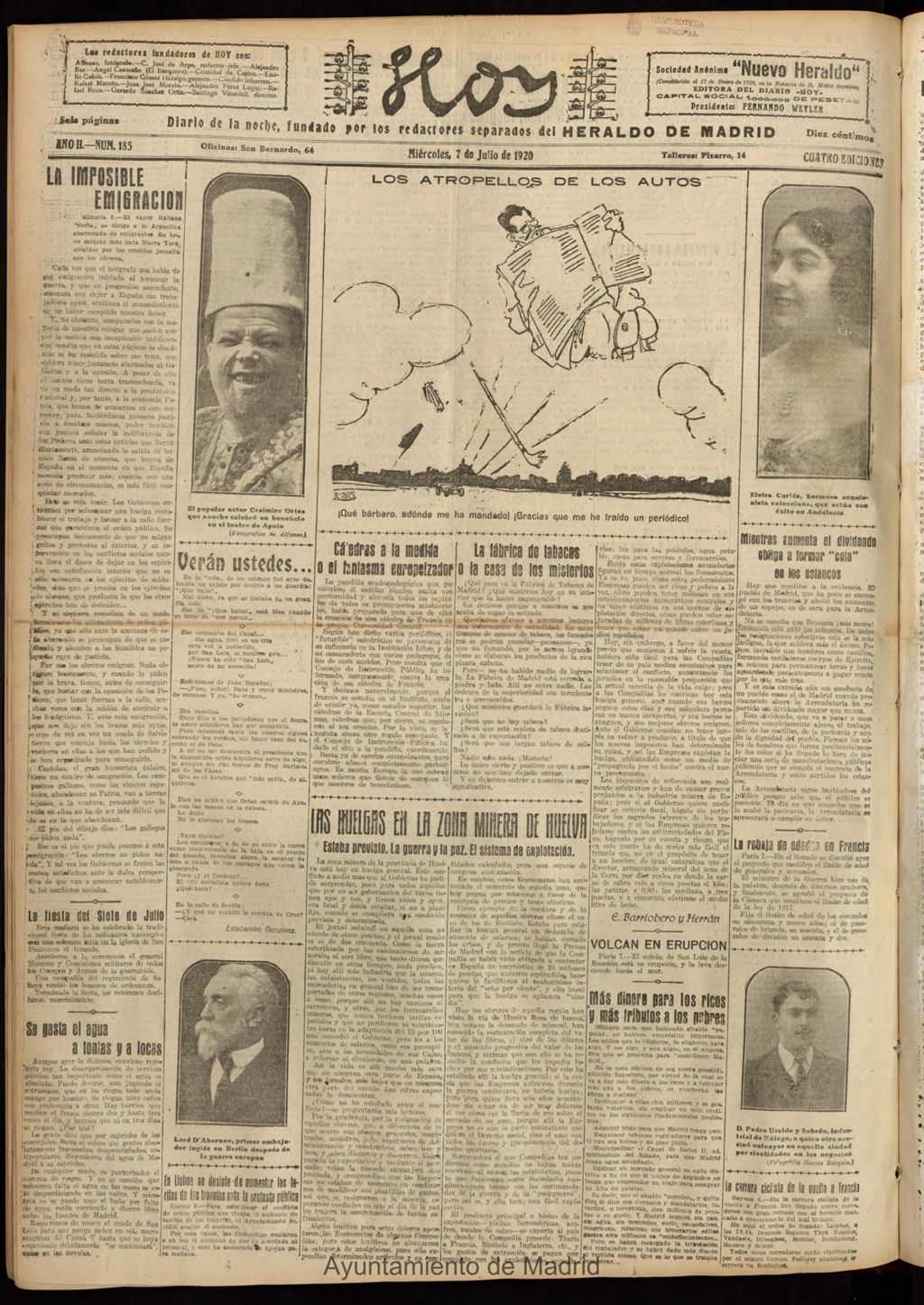 Miniatura de Hoy del 7 de julio de 1920