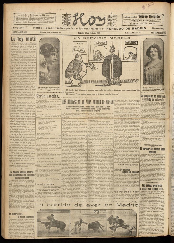 Miniatura de Hoy del 10 de julio de 1920