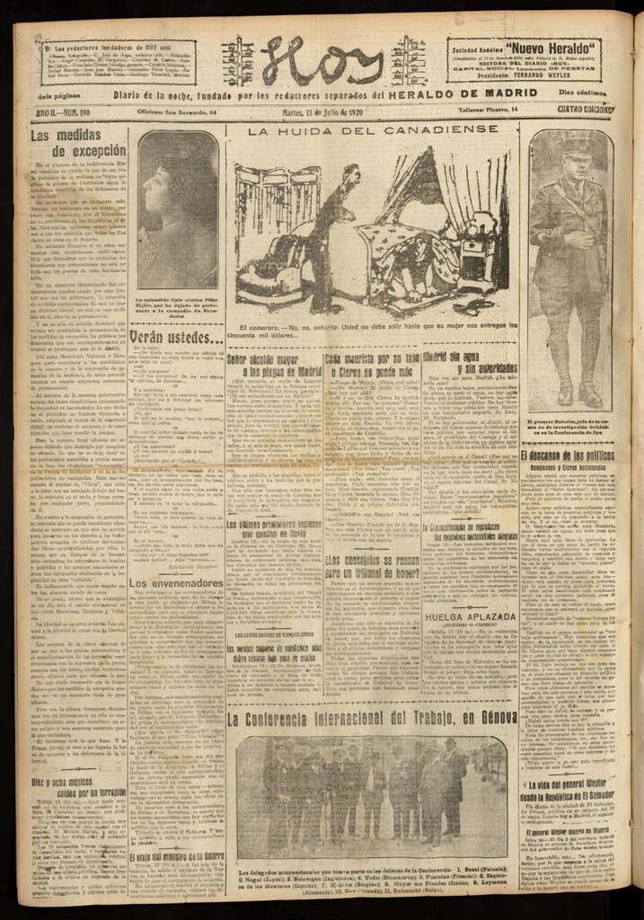 Miniatura de Hoy del 13 de julio de 1920