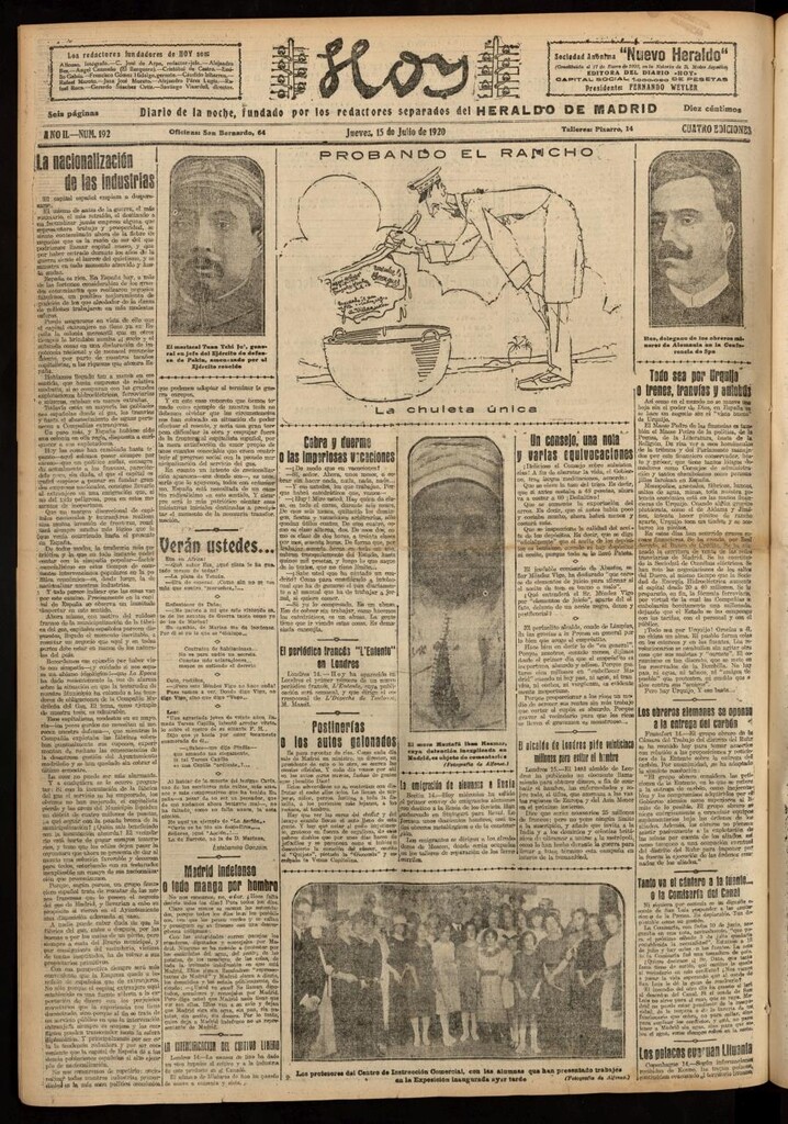 Miniatura de Hoy del 15 de julio de 1920