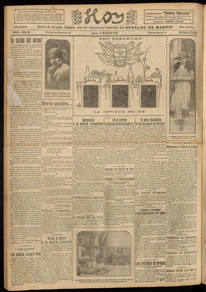 Miniatura de Hoy del 22 de julio de 1920
