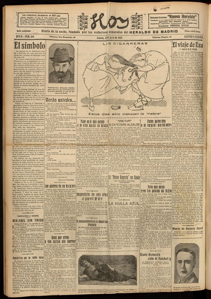 Miniatura de Hoy del 29 de julio de 1920