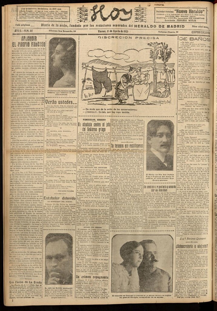 Miniatura de Hoy del 13 de agosto de 1920
